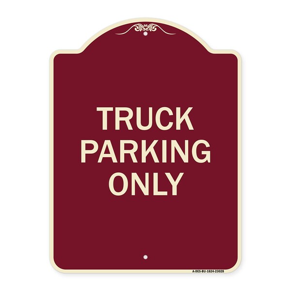 Reserved Parking Truck Parking Heavy-Gauge Aluminum Architectural Sign, 24" x 18", BU-1824-23028